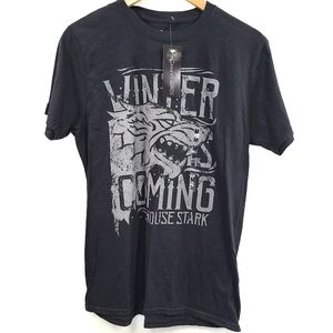 🖤NWT Winter is Coming GoT Black Stark Wolf Tshirt